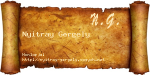 Nyitray Gergely névjegykártya